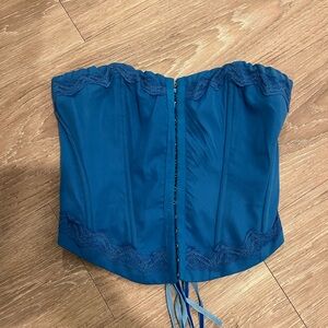Blue Lace Corset Top